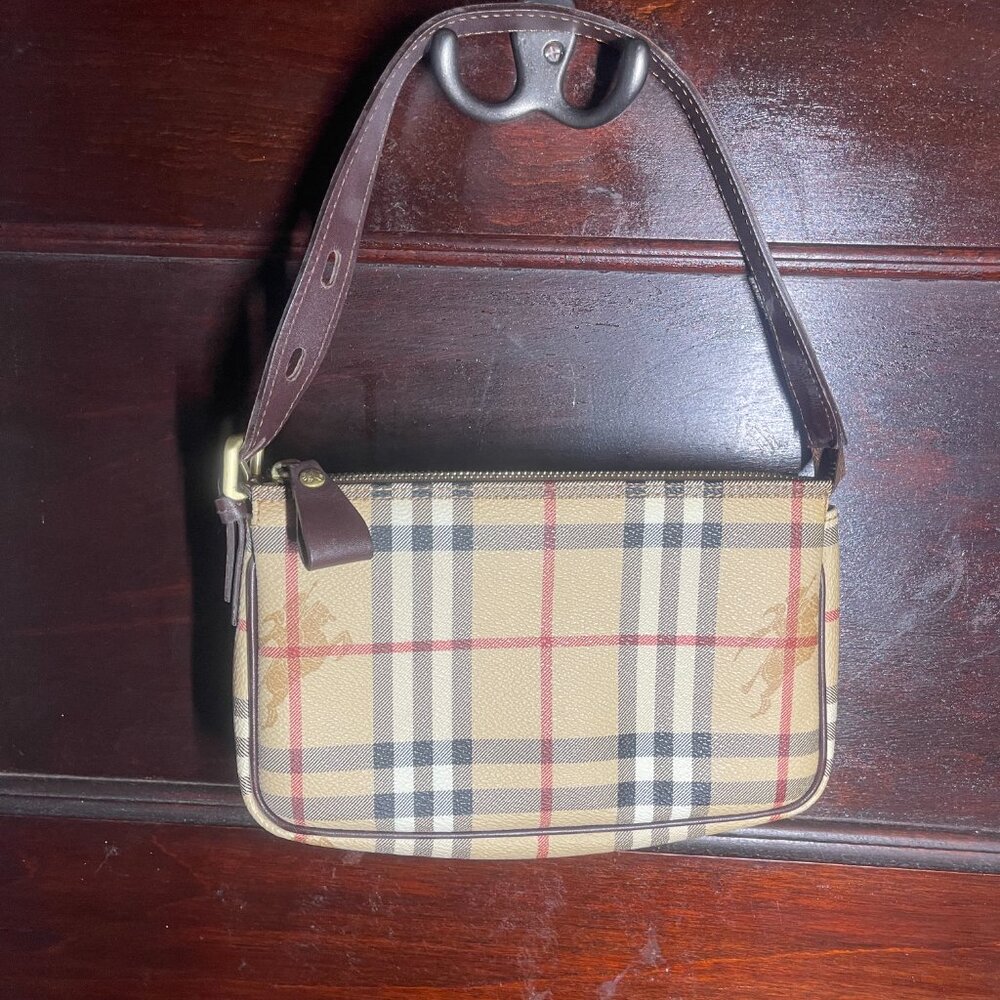 RARE Vintage Burberry London Pochette Purse, Haymarket Check Bag, 00s, 90s - Picture 3 of 4